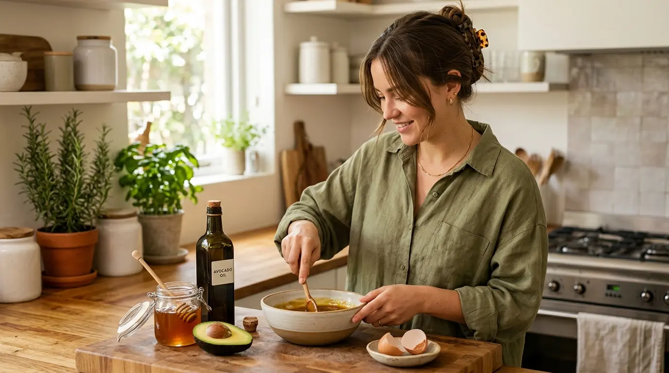 DIY hair mask made with plant-based oils