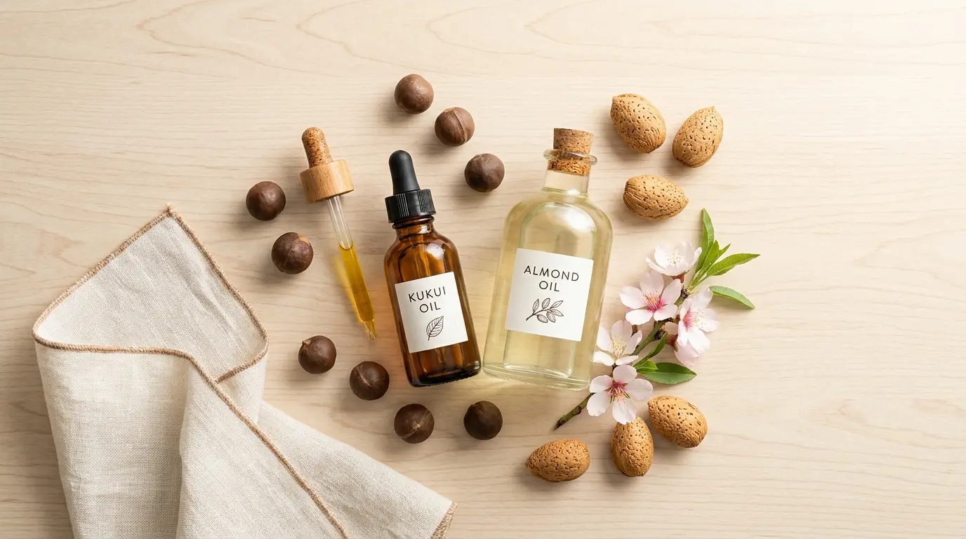 Comparación de aceite de kukui y aceite de almendras dulces