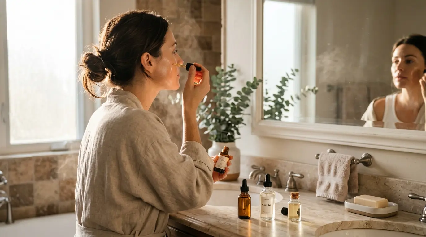 Natural skincare routine with plant-based oils