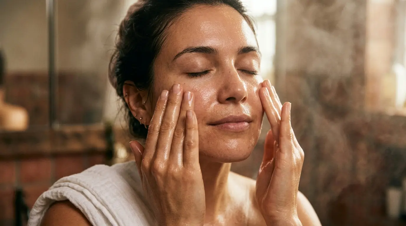Oil cleansing method - cleansing the face with plant-based oil